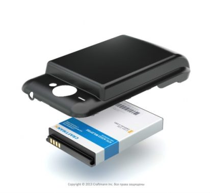 Аккумулятор повышенной емкости для HTC Wildfire в комплекте с крышкой черного цвета (black) (BB00100)