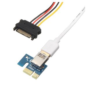 USB 3.0 PCI-E Express 1x to 16x Riser Board Extender Adapter Card with SATA Cable